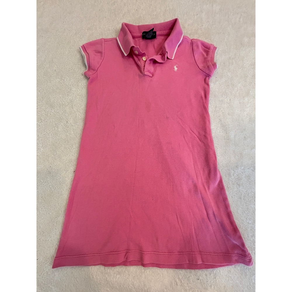 Ralph Lauren Girls Pink Polo Dress Short Sleeve Size 6 Pony Logo Preppy
